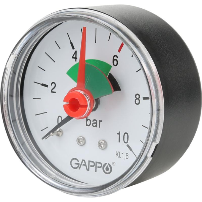 Манометр аксиальный GAPPO G1471,10 с указателем предела 10